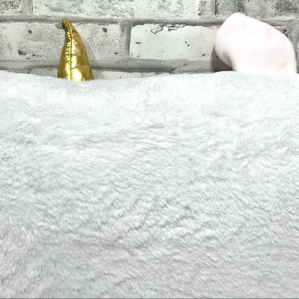 Pillowfort Kids 26x13 White Pink Golden Unicorn Body Rectangular Throw Pillow